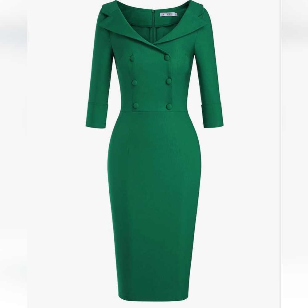 Hunter Green 50's style Dress, NEW!